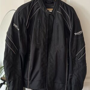 Triumph Black Performance Motorcycle Jacket with Reflective Piping